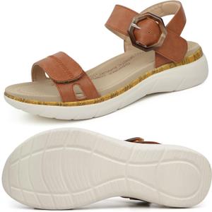 Women Orthotic Arch Support Sandals Comfortable Walking Sandals (6, Brown)