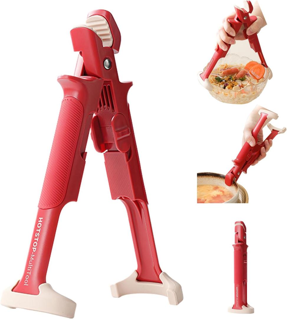 2 in 1 Anti Scald Bowl Holder Clip, [Upgraded] Multi-function Tongs Clamp Holder Hot Plate Gripper for Kitchen, High Heat Resistant Silicone,for Microwave Air Fryer, Anti-slip