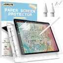 [2 PACK] Paper Screen protector for iPad Pro 13 inch 2025/2024 + [2 Pack] Replacement Tips for Apple Pencil, Anti-Glare Matte Paper Textured PET Film for Drawing, Writing Like on Book, Easy Application Tray