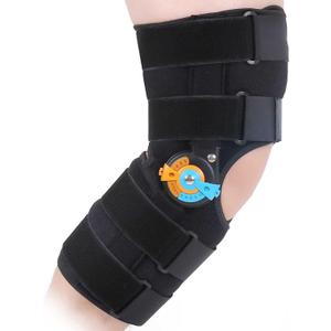 Hinged Knee Brace with Side Stabilizers ROM Knee Support Adjustable Knee Immobilizer for Knee Pain ACL MCL PCL Arthritis Meniscus Tear Post OP Recovery for Men and Women (XL)