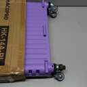 Foldable Utility Cart Folding Portable Rolling Crate Handcart with Durable Heavy Duty Plastic Telescoping Handle Collapsible 4 Rotate Wheels for Travel Shopping Moving Luggage Office Use (Purple)