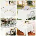 10 Pack Ivory Tablecloths for 8ft Rectangle Tables 60 x 126 Inch - Polyester Table Cover Stain and Wrinkle Resistant Washable Fabric Table Clothes for Wedding Party Banquet Reception Restaurant
