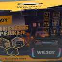 Wilody Speakers Bluetooth Wireless, 100W Loud Outdoor Speaker with Bass, IPX7 Waterproof Floatable, 20H Playtime, Wireless Charge, TWS, RGB Light, Portable Speaker for Work, Garage, Outdoor (Black)