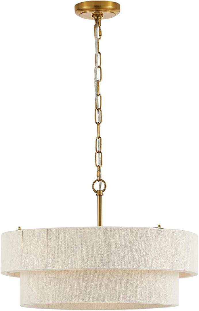 Handcrafted Hemp Rope Bedroom Pendant Light White Double-Layer Living Room Hanging Lamp Multi-Head G9 Warm Light Chandelier Dining Room & Kitchen Island Lighting Fixture