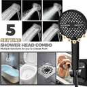 12 Inch Shower Head,High Pressure Rainfall Shower Head Combo with Handheld Spray- Adjustable 11" Extension Arm/Anti-Clog Nozzles,Matte Black