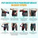 Hip Brace Thigh Compression Sleeve - Adjustable Compression Wrap Support for Arthritis, Pulled Thigh, Hip Fler Strain, Groin Injury, Hamstring Pull, Sciatica Pain Relief - L