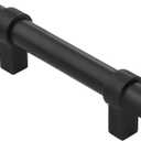 Alzassbg 10 Pack Cabinet Handles Matt Black, 3 Inch(76mm) Hole Centers Cabinet Pulls Straight Bar Kitchen Hardware Drawer Dresser Handle Pull AL3081MB