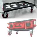 Upgrade Tool Box Dolly, Push Cart Dolly Compatible with Milwaukee Packout Toolbox, Thickened Carbon Steel Frame, Larger Wheels with Brake, Up to 330lbs