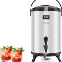 VEVOR Insulated Beverage Dispenser, 3.2 Gal/12L Stainless Steel Thermal Drink Server with Spigot & Temp Display, Suitable for Hot and Cold Drinks, for Tea Coffee Water in Cafes & Restaurants, Silver