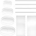 14 Pack Acrylic Cake Disc Set, Clear Cake Decorating Supplies with 8 Round Acrylic Discs, 2 Icing Scraper & 4 Center Dowel For Make Your Cakes, Acrylic Discs For Icing Cakes(4.25/6.25/8.25/10.25 Inch)