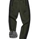 HVERDE Men's Winter Thermal Fleece Sweatpants Thick Warm Jogger Running Pants ArmyBlack(909) XL