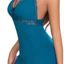 Avidlove Women's Sexy Nightgown for Women Lace Babydoll Chemise Strap Nightwear (XL)