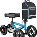 Knee Scooter, All Terrain Foldable Knee Scooter Walker, Disc Brake Knee Walker for Foot Injuries Compact Crutches Alternative (Blue)