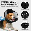Dog Cone - Soft Cone for Dogs to Stop Licking, Pet E-Collar Alternative After Surgery, Adjustable Pet Recovery Collar for Wound Healing, Black, Small