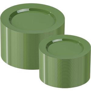 I00000 200 Pcs Green Plastic Plates, Green Disposable Plates Include 100 Dinner Plate 10 and 100 Dessert Plate 7 Perfect for Birthday, Party & Wedding