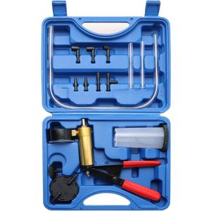 Brake Bleeder Kit with Handheld Vacuum Pump | 16PCS Brake and Clutch Bleeding System with Gauge Adapters, Automotive Brake Fluid Bleeding Set for Bike,Motorcycle, Car,Truck