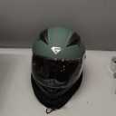 KYPARA Full Face Motorcycle Helmet with Internal Tinted Visor & DOT Approved for Moped ATV Cruiser Scooter (Alpine Matt Green, X-Large)