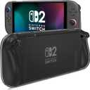 2 x ProCase Protective Cover for Nintendo Switch 2 2025, Case with Ergonomic Grip, Shell for Switch 2, Soft TPU Protector Accessories, Anti-Scratch, Easy to Install -Transparent Black