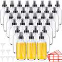 Fumete 36 Pcs Glass Spray Bottles 4oz Fine Mist Glass Spray Bottle Refillable Liquid Containers with 6 Labels 6 Funnel for Hair Travel Plants Cleaning Solutions Skin Care(Clear,Classic)