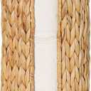 PINXIURY Water Hyacinth Paper Roll Holder, Wicker Toilet Paper Holder Stand for Bathroom, 3 Rolls of Toilet Paper Storage, Toilet Roll Holder Stand for Bathroom and Under Sink