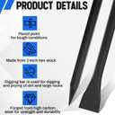 60" (5ft) Chisel Digging Bar 13Lb (6.2kg) Pencil Point Wrecking Pry Road Bar Post Hole Diggers for Digging Prying of Dirt and Large Rocks