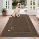 BEQHAUSE Dog Door Mat for Mud Paws Dirt Trapper Doormat Non-Slip Entryway Rugs Absorbent Welcome Mat Washable Indoor Floor Mat Low-Profile for Front Door, 36" x 60", Brown