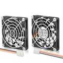 WDERAIR 80mm x 10mm 12V Slim Wing DC High Performance Computer Case Brushless-3Pin Cooling Fan-Ultra Slim for DIY LED CPU Replacement Cooler-(SW80 X 2-2500RPM)