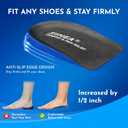 SIIHEA 1/2 inch Heel Pads Cushions for Shock Absorption, Heel Lifts Inserts Supports for Plantar Fasciitis, Spur Relief, Shoe Lifts Cups for Achilles Tendonitis, Height Increase (Medium)