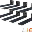 NEODROP 10 Inch Floating Shelf Brackets, Heavy Duty Hidden Bracket for Wall, Mantel, Bookshelves, Black Powder Coated Steel, Pack of 8