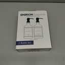 Emerson Essentials Soap Dispenser, Dish Soap Dispenser, Soap Dispenser Bathroom Set, Hand Soap Dispenser, Kitchen Soap Dispenser Set, Glass Soap Dispenser with Pump and Labels | 16 Oz 2-Pack (Amber | Black)