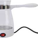 Electric Coffee Pot, 600W Glass SUS Electric Turkish Glass Tea Pot with Handle for Coffee Espresso Milk Hot Chocolate (US Plug)