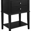 Ameriwood Home Franklin Accent Table with 2 Drawers, Black Finish, Engineered Wood Construction