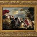 DIY Solid Wood Ornate Frame for 24x36 Elizabeth Paintings, 3.7" Wide Traditional Canvas Frame for Art Lover Housewarming Birthday Wedding Grandparents Teacher Gift, No Glass & Back (Gold)