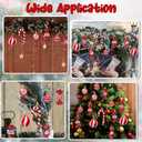 28 Pcs Candy Cane Ornaments for Christmas Tree Decoraions,Candy Cane Christmas Decorations,Plastic Peppermint Ornaments for Tree Party Hanging Decor Holiday Red and White Decoration (Red)