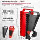 10-Piece Socket and Wrench Organizer Set, 8PC Socket Organizer Tray and 2PC 24-Slot Magnetic Wrench Organizer, for 1/4", 3/8", 1/2" Drive SAE and Metric, Toolbox Drawer Storage, Tools Not Included