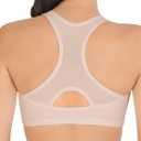 Fruit of the Loom Woment's Front Close Racerback Sport Bra 2 Pack (44, Sand/Black Hue)