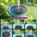 SZMP Solar Fountain 3.5W Bird Bath Fountains with Flower Upgraded Glass Panel, Solar Powered Water Fountain with 7 Nozzles & 4 Fixer, Solar Fountain Pump for Bird Bath, Garden, Pond, Outdoor -Black