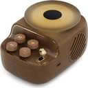 Speakers Bluetooth Wireless, 3 in 1 Protable Cute Speakers with Aromatic tray, Vintage Record Player Look, Adjustable Ambient Lights for Home Office Decor, Gifts for Mother, Girlfriend, Men (Wood)