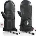Ski Mittens with Wrist Guards, Waterproof Snowboarding Mittens (S/M/L)