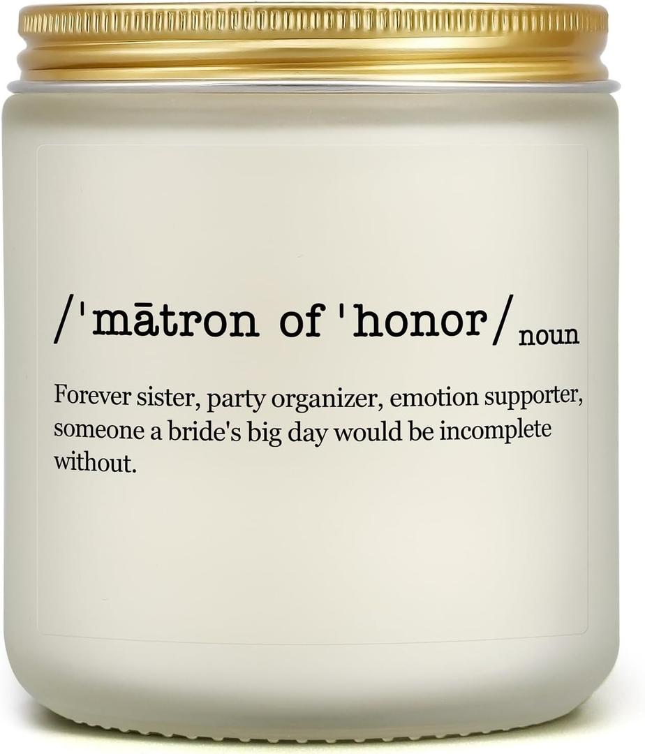 2 x PARDIEUR Lavender Scented Candle - Bridesmaid Gifts for Sister, Women Friends, Wedding Present, Maid of Honor Proposal Gifts, Jar Candle, Modern Design, Long Burning, Travel Size