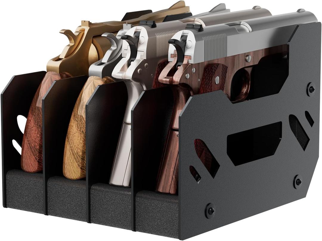 Gun Rack for Pistol, Soft Foam Pistol Rack for Gun Safe, Cabinet, Storage, Durable Handgun Stand Organizer Accessories with Moisture&Scratch Resistance&Anti-Slip (4 SLOTS)