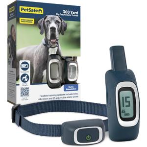 PetSafe 300 Yard Remote Training Collar  Choose from Tone, Vibration, or 15 Levels of Static Stimulation  Medium Range Option for Training Off Leash Dogs  Waterproof and Durable  Rechargeable