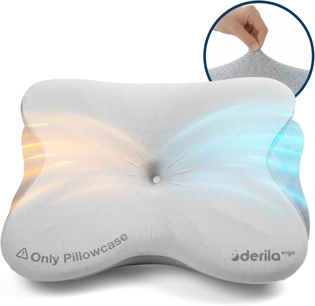 Ergo Pillow for Sleep Apnea, Neck Pain, and Snoring Relief | Cervical Neck Pillow for Side Sleepers | Orthopedic Memory Foam with Ergonomic Support