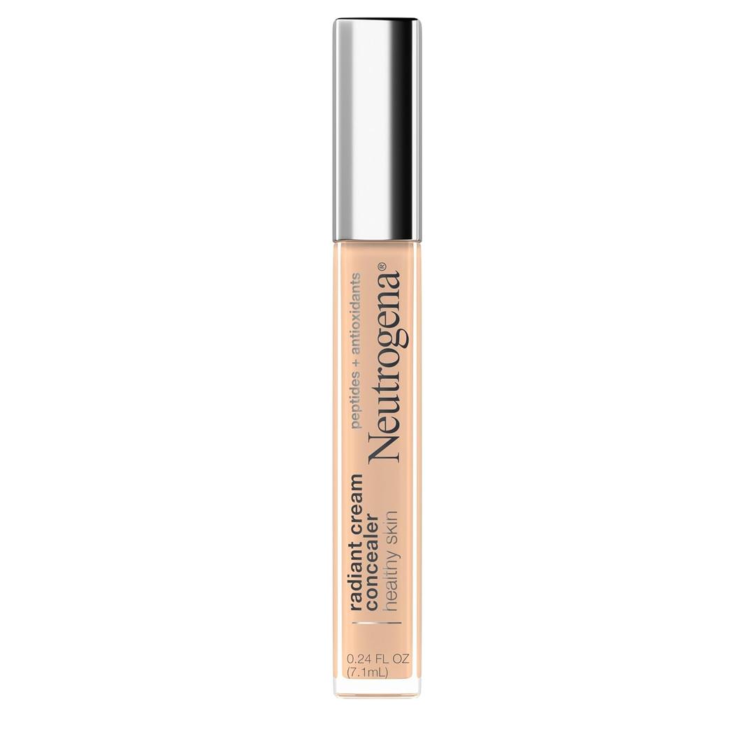 Neutrogena Healthy Skin Radiant Brightening Cream Concealer with Peptides & Vitamin E Antioxidant, Lightweight Perfecting Concealer Cream, Non-Comedogenic, Ecru Light 02 With Cool Undertones, 0.24 oz