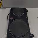 Elite Gourmet EDB-302BF Countertop Double Cast Iron Burner, 1500 Watts Electric Hot Plate, Temperature Controls, Power Indicator Lights, Easy to Clean, Black