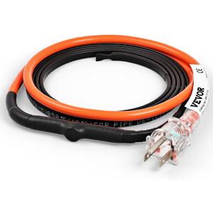 VEVOR Self-Regulating Pipe Heating Cable, 6-feet 5W/ft Heat Tape for Pipes Freeze Protection, Protects PVC Hose, Metal and Plastic Pipe from Freezing, 120V