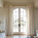 Modern Gold Curtain Rods for Windows 28 to 48 Inch 1" Diameter Adjustable Heavy Duty Brass Window Curtain Rod with Metal Finials for Living Room Bedroom Farmhouse Kitchen Outdoor
