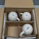 LE TAUCI Coffee Mugs 16 oz,Ceramic Mug Set, Embossment Cups for Latte, Hot Tea, Cappuccino, Mocha, Cocoa, Dishwasher Safe, Suit For Housewarming Wedding- 3.8 inch, Set of 4, Arctic White