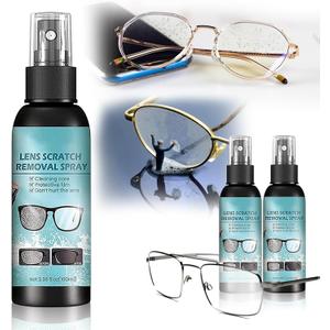 2Pcs - Lens Scratch Remover for Eye Glasses, Scratch Remover for Eyeglasses, Eyeglass Scratch Remover, Lens Scratch Remover, Pocket & Travel Essentials, Eye Glass Cleaners Spray (100ml)