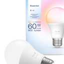 Philips Hue Essential Smart LED A19 Bulb, White and Color Ambiance, E26 Base, 8.8W, 2200K-6500K, 800 Lumens, Dimmable, Works with Alexa, Google, and Apple Home, 1-Pack